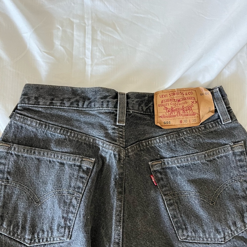 Levi's 501 Men's Dark Gray Straight Jeans 30x30